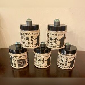 Sets of 5 Handcrafted Plastic Canister Set